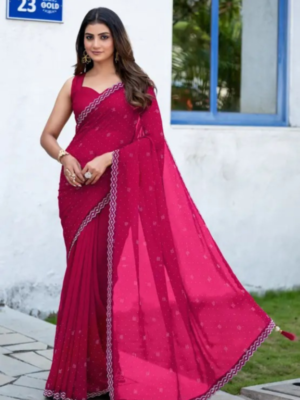 Embellished Bollywood Chiffon Saree