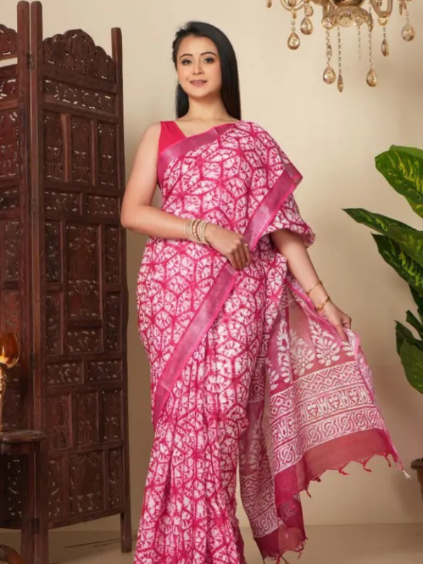 Printed Handloom Cotton Saree